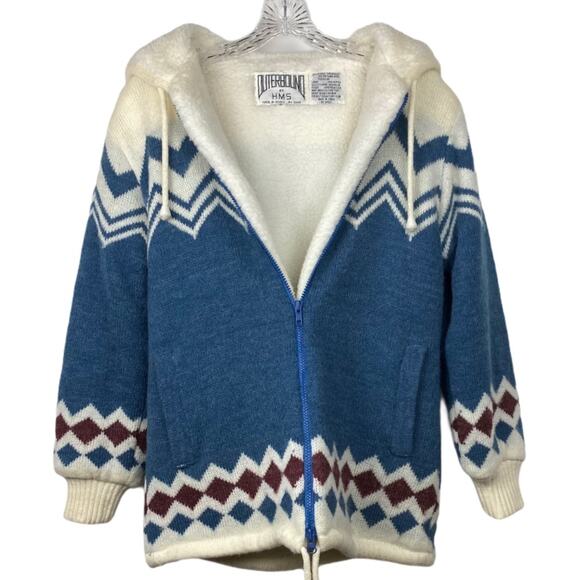 Women's Sz M OUTERBOUND by HMS Thick Knit Fleece-Lined Jacket Fair Isle Nordic - Picture 2 of 11